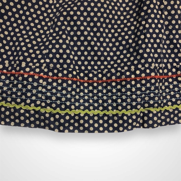 Fossil Boho Polka Dot Embroidered Trim Skirt Size 4 - Picture 2 of 5